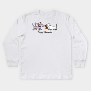 Happy Halloweenie Halloween Dachshunds Kids Long Sleeve T-Shirt